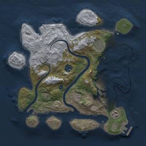 Thumbnail Rust Map: Procedural Map, Size: 3000, Seed: 333593636, 9 Monuments