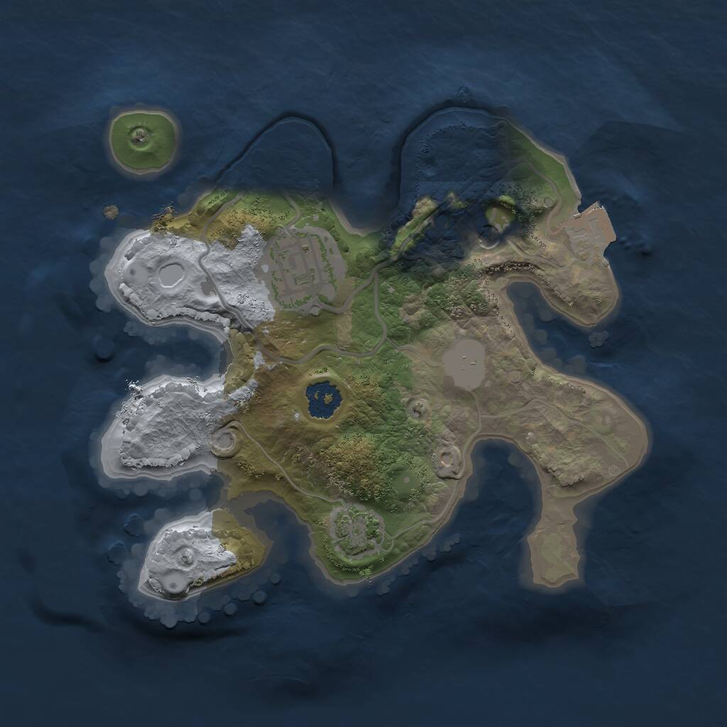 Rust Map: Procedural Map, Size: 2000, Seed: 436082057, 4 Monuments
