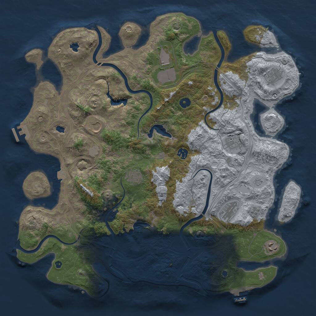 Rust Map: Procedural Map, Size: 4500, Seed: 250317867, 15 Monuments
