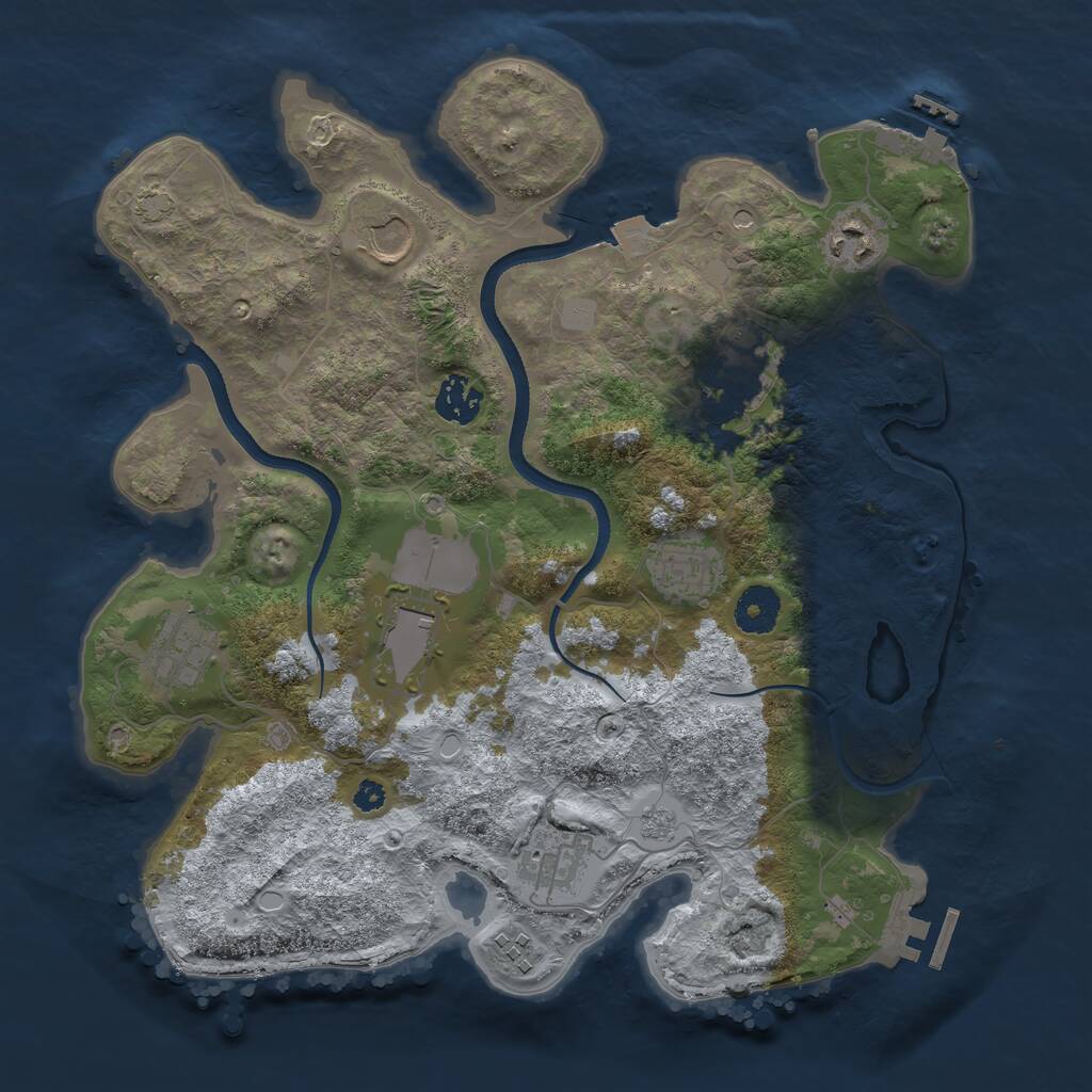 Rust Map: Procedural Map, Size: 3500, Seed: 777888777, 15 Monuments