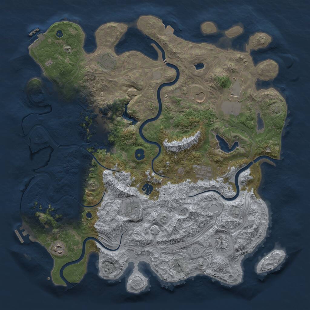 Rust Map: Procedural Map, Size: 4304, Seed: 50000, 16 Monuments