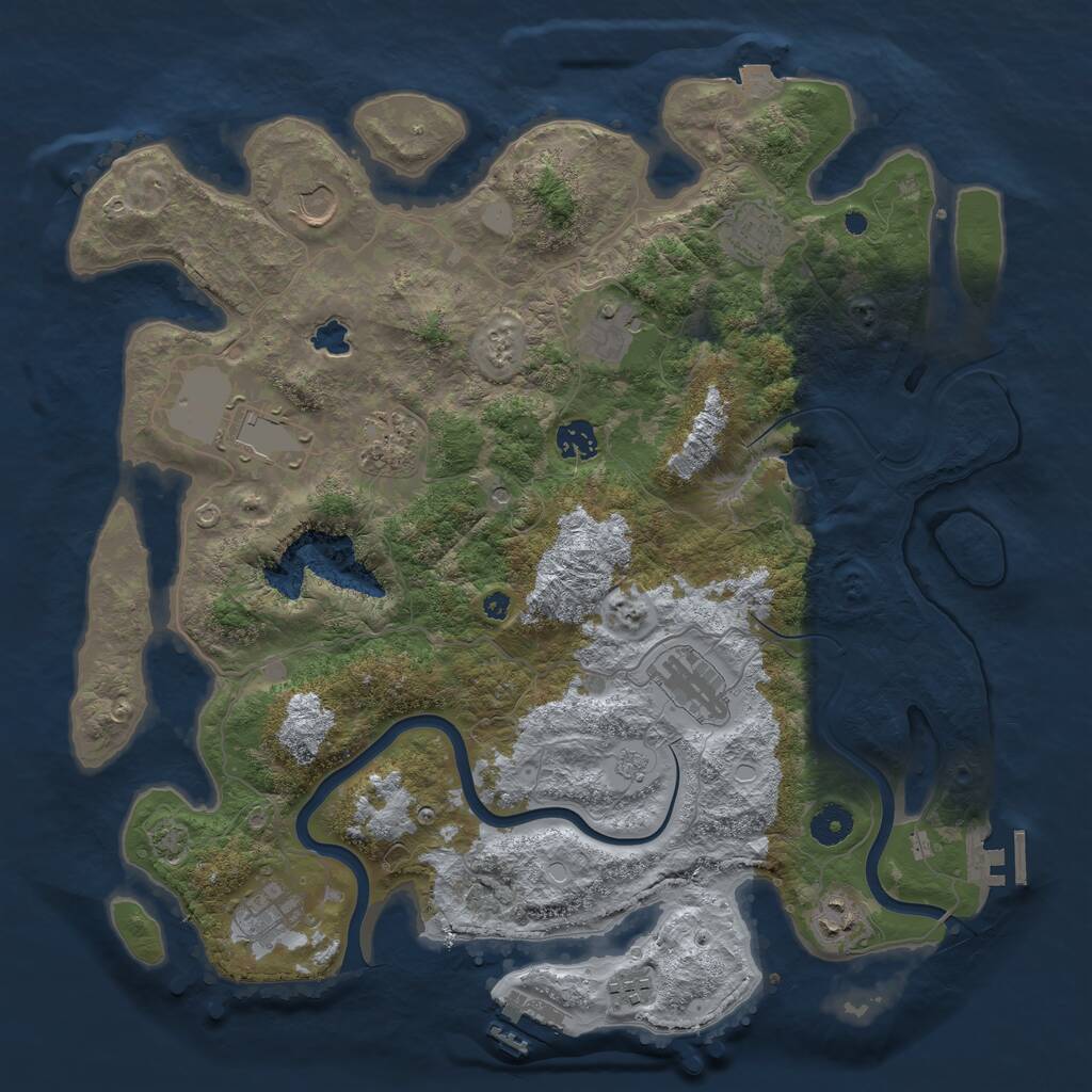 Rust Map: Procedural Map, Size: 4000, Seed: 1895089387, 16 Monuments