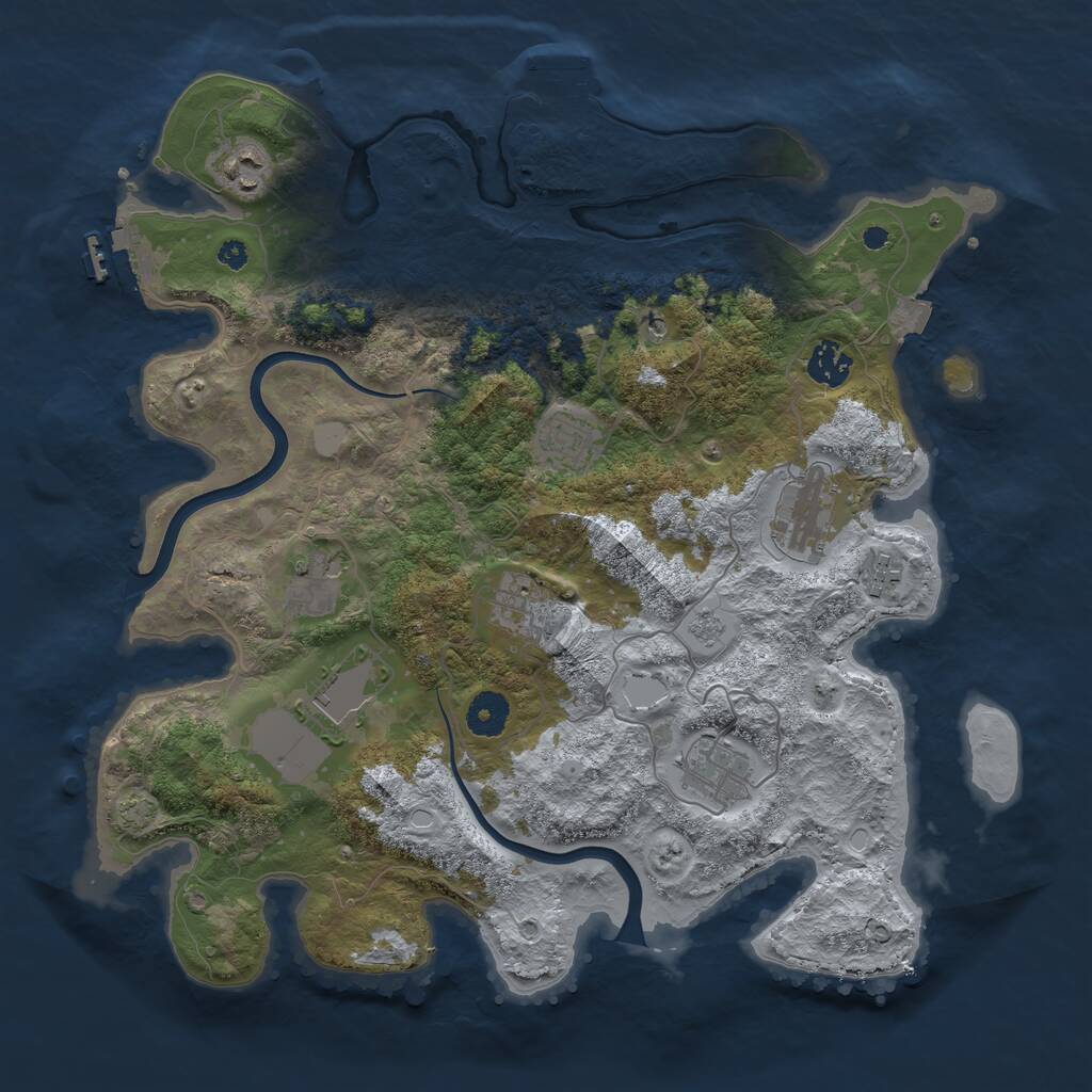 Rust Map: Procedural Map, Size: 3750, Seed: 43352064, 15 Monuments