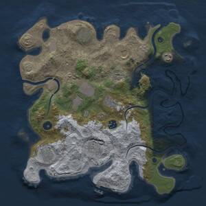 Thumbnail Rust Map: Procedural Map, Size: 3500, Seed: 1783623645, 15 Monuments