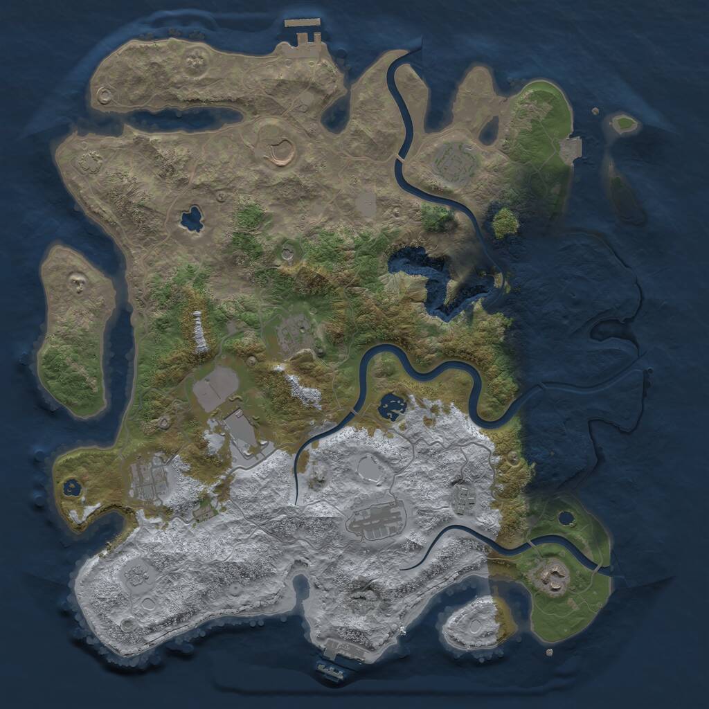 Rust Map: Procedural Map, Size: 4000, Seed: 805830404, 15 Monuments