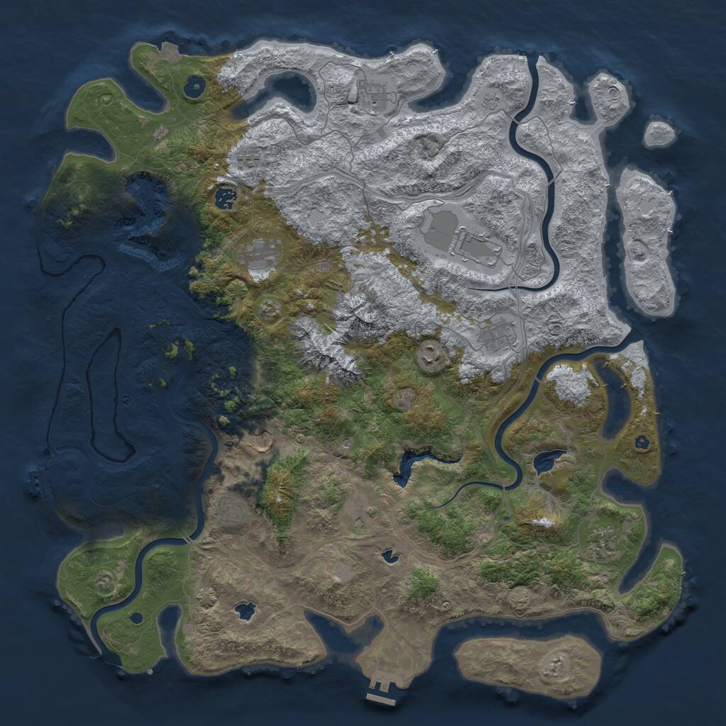 Rust Map: Procedural Map, Size: 5000, Seed: 20260709, 17 Monuments