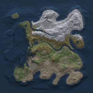 Thumbnail Rust Map: Procedural Map, Size: 3000, Seed: 2142585310, 10 Monuments