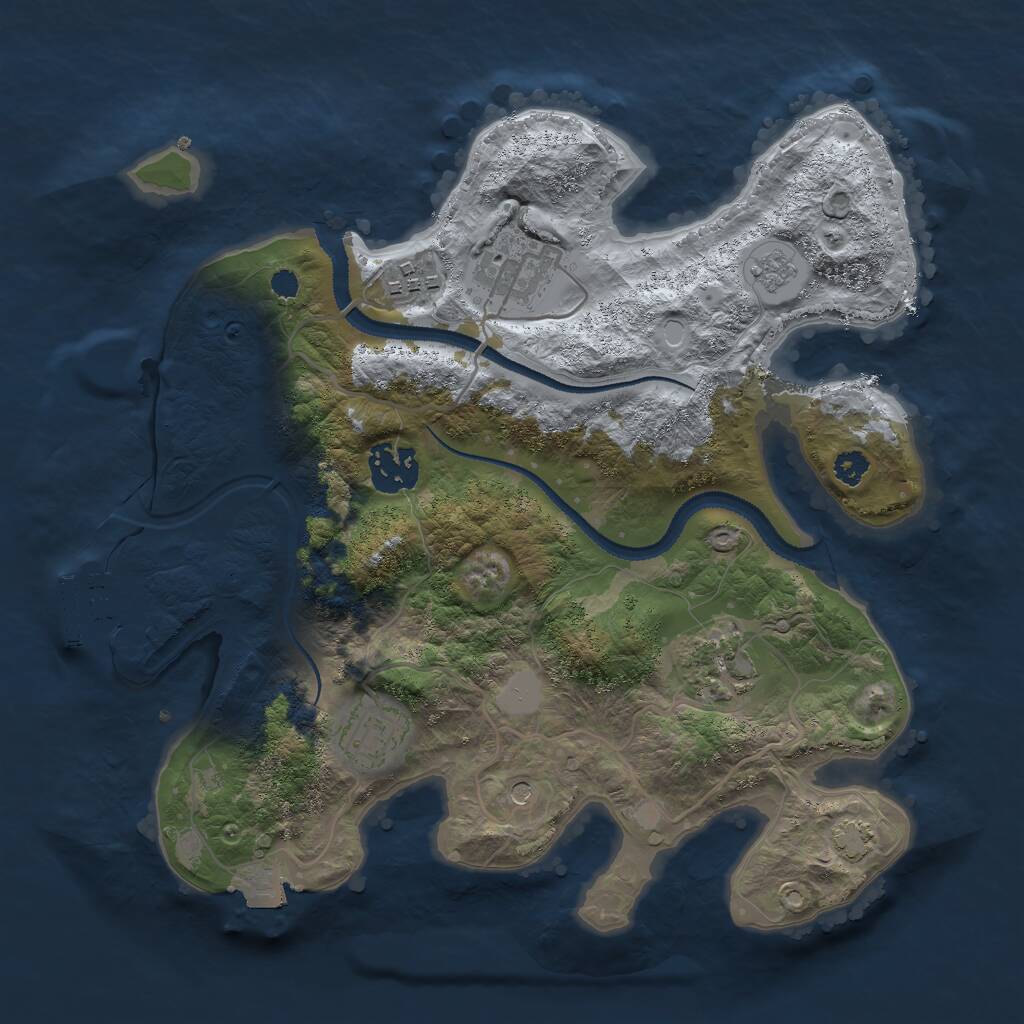 Rust Map: Procedural Map, Size: 3000, Seed: 2142585310, 10 Monuments