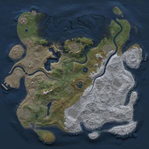 Thumbnail Rust Map: Procedural Map, Size: 4000, Seed: 1959377358, 15 Monuments