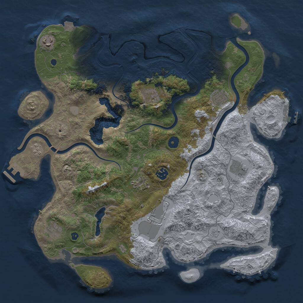 Rust Map: Procedural Map, Size: 4000, Seed: 1959377358, 15 Monuments