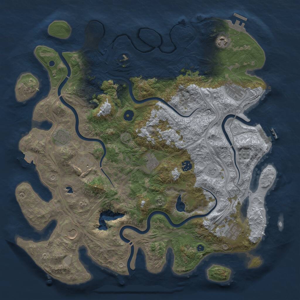 Rust Map: Procedural Map, Size: 4250, Seed: 31175273, 15 Monuments