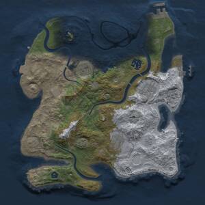 Thumbnail Rust Map: Procedural Map, Size: 3000, Seed: 1559397647, 11 Monuments