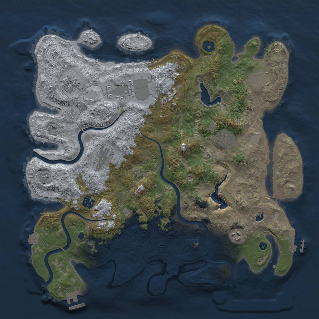 Rust Map: Procedural Map, Size: 4000, Seed: 603659702, 14 Monuments