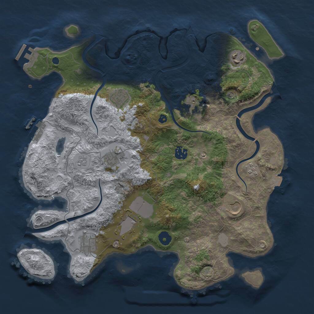 Rust Map: Procedural Map, Size: 3600, Seed: 602510, 15 Monuments