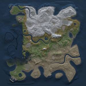 Thumbnail Rust Map: Procedural Map, Size: 3750, Seed: 900704398, 17 Monuments