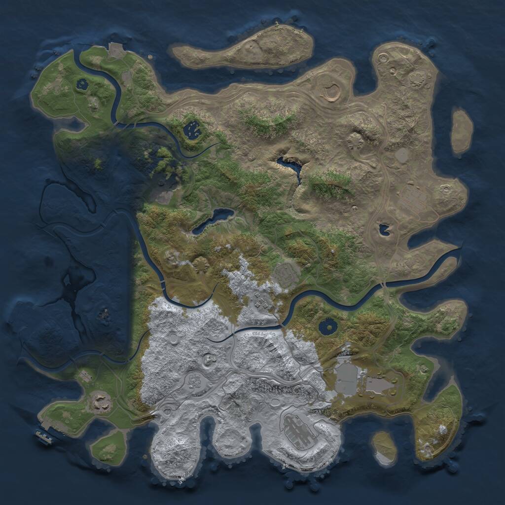 Rust Map: Procedural Map, Size: 4250, Seed: 64591523, 15 Monuments
