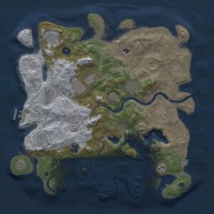 Thumbnail Rust Map: Procedural Map, Size: 4000, Seed: 2469949, 17 Monuments