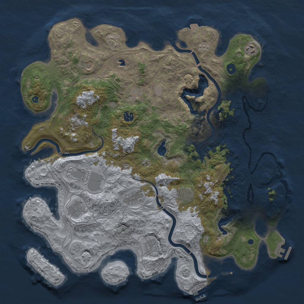 Rust Map: Procedural Map, Size: 4500, Seed: 2095243099, 17 Monuments