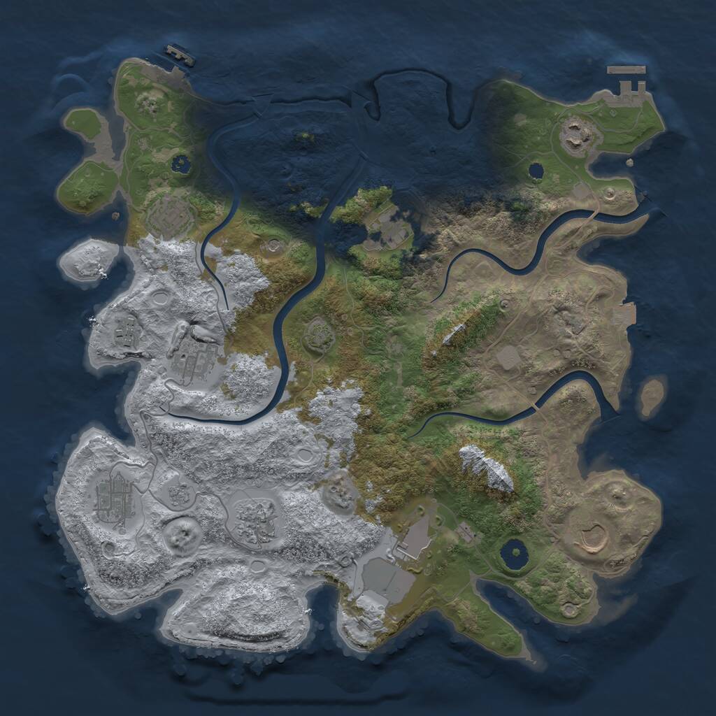 Rust Map: Procedural Map, Size: 3750, Seed: 994320, 15 Monuments