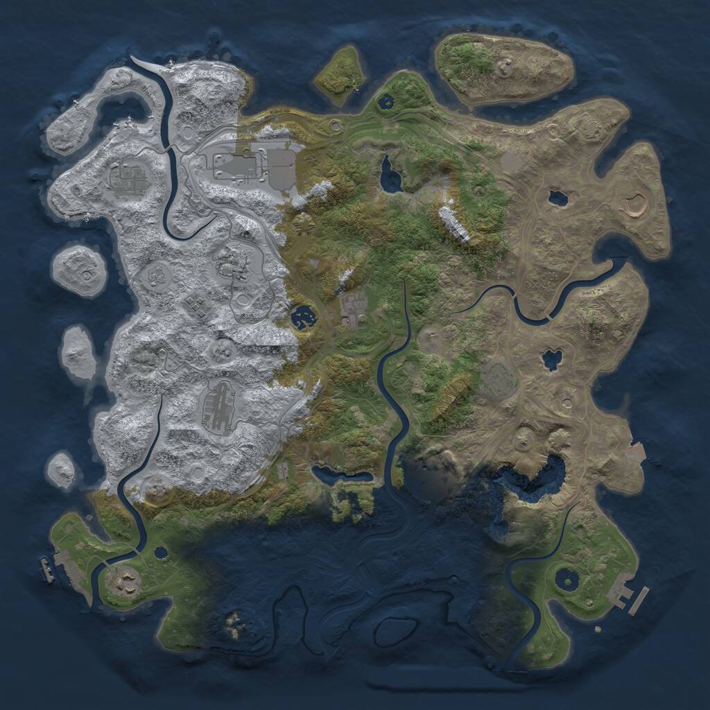 Rust Map: Procedural Map, Size: 4500, Seed: 285, 17 Monuments