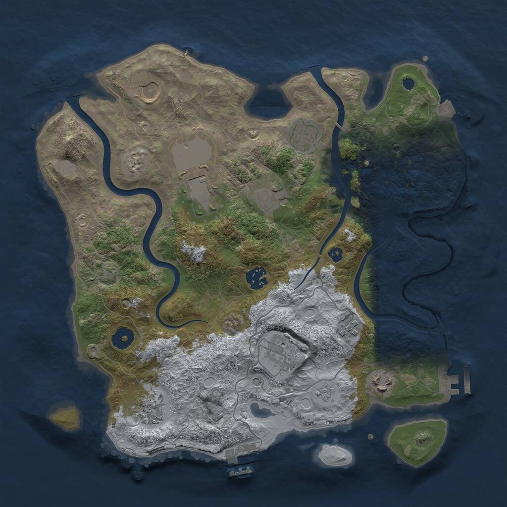 Rust Map: Procedural Map, Size: 3500, Seed: 652273803, 15 Monuments
