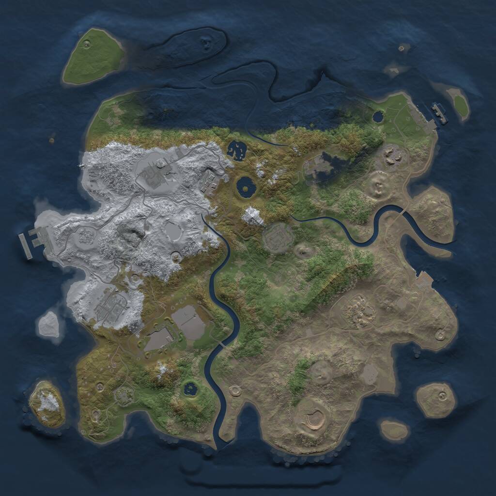 Rust Map: Procedural Map, Size: 3750, Seed: 1582932435, 16 Monuments