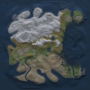 Thumbnail Rust Map: Procedural Map, Size: 3500, Seed: 43880943, 14 Monuments