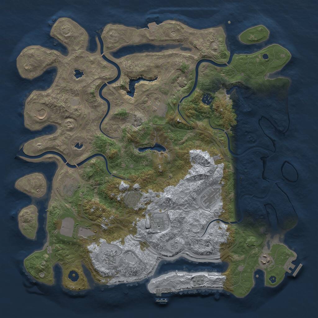 Rust Map: Procedural Map, Size: 4500, Seed: 199921632, 17 Monuments