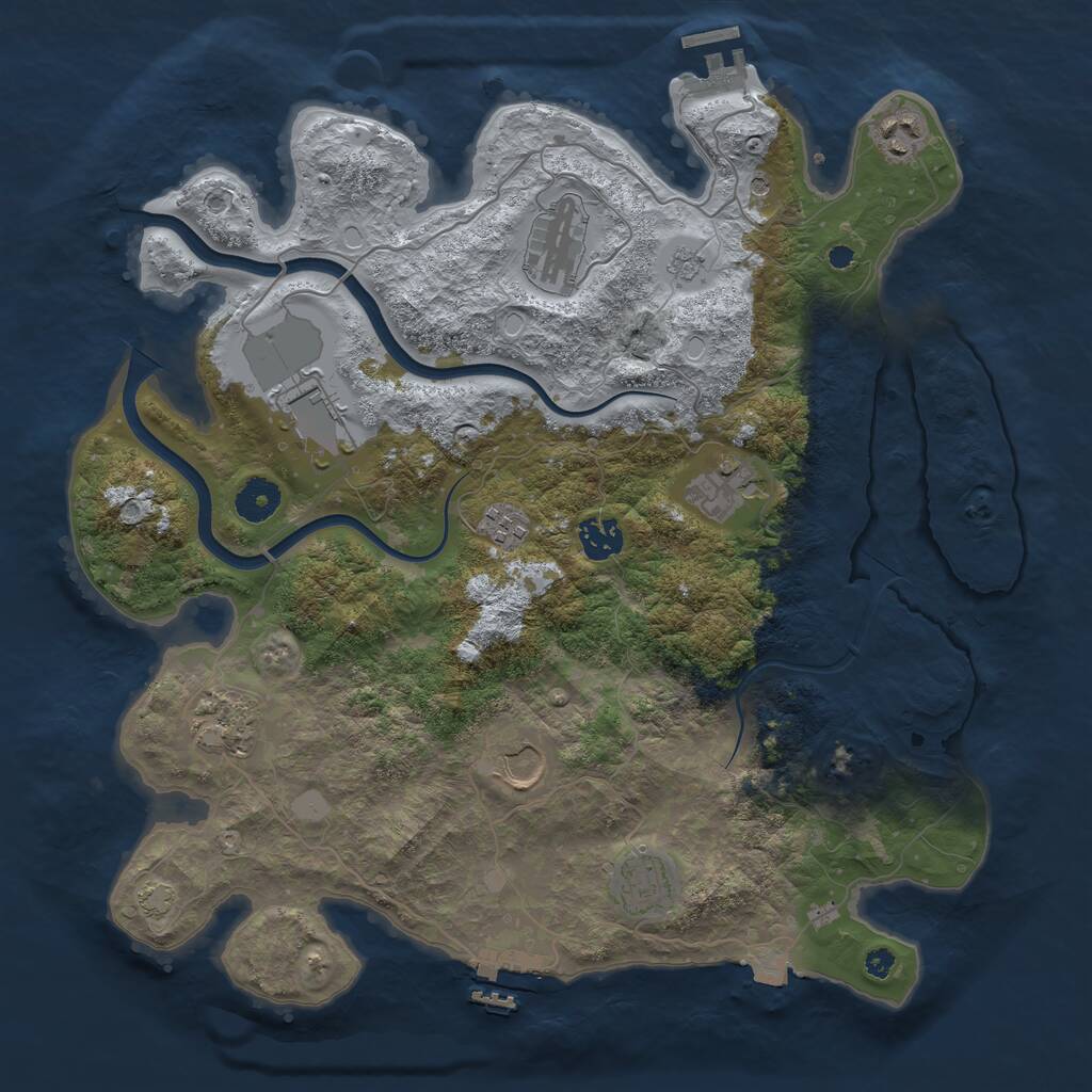 Rust Map: Procedural Map, Size: 3750, Seed: 742796322, 15 Monuments