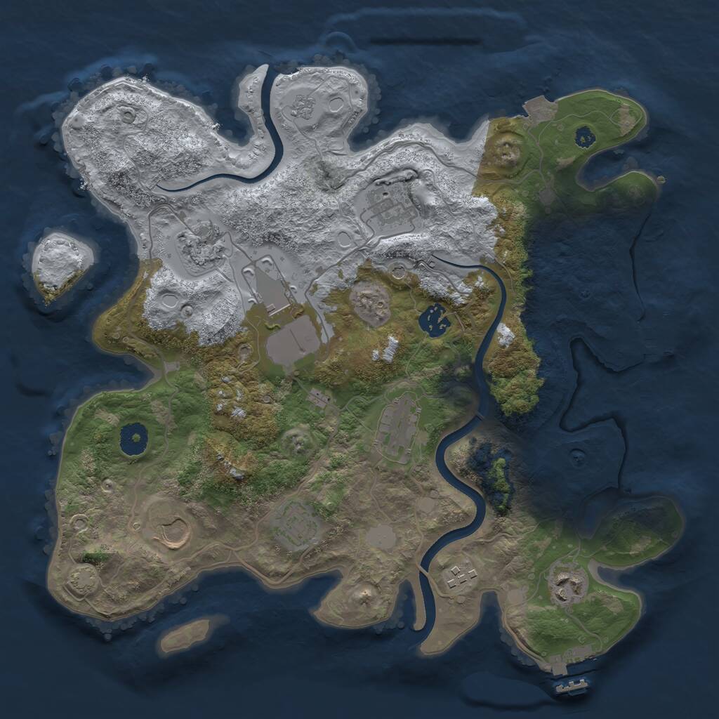 Rust Map: Procedural Map, Size: 3500, Seed: 467327, 15 Monuments
