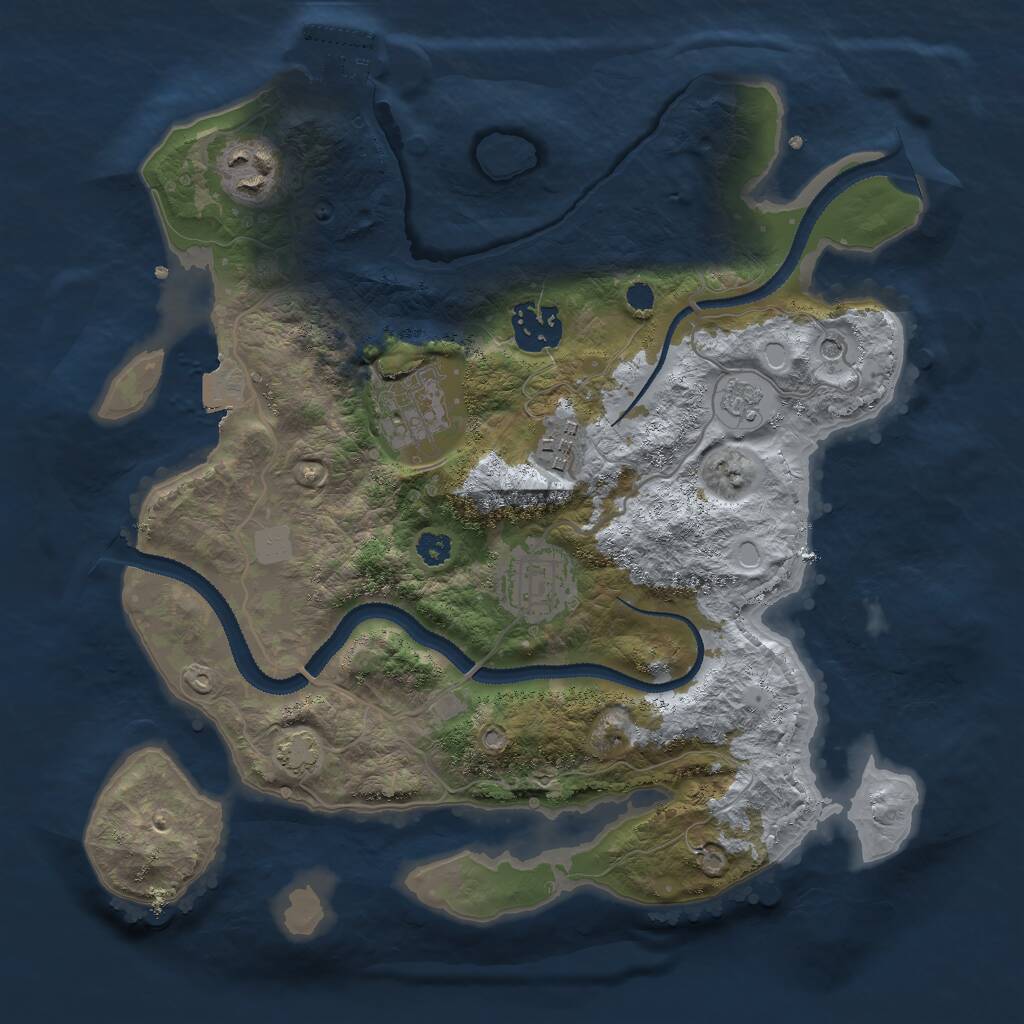 Rust Map: Procedural Map, Size: 3000, Seed: 6726, 10 Monuments