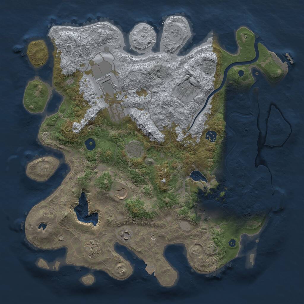 Rust Map: Procedural Map, Size: 4000, Seed: 2099384224, 16 Monuments