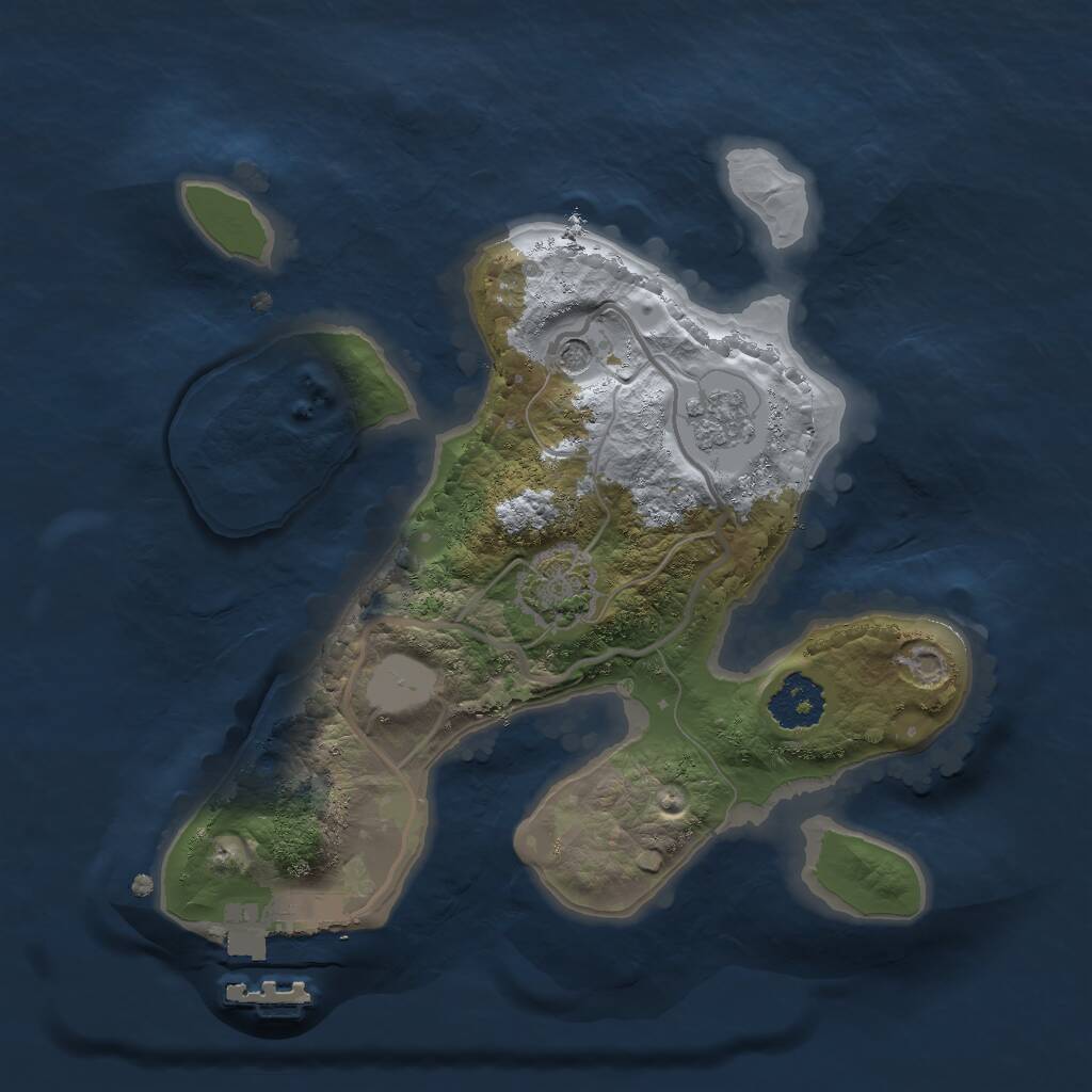 Rust Map: Procedural Map, Size: 2000, Seed: 818592708, 5 Monuments