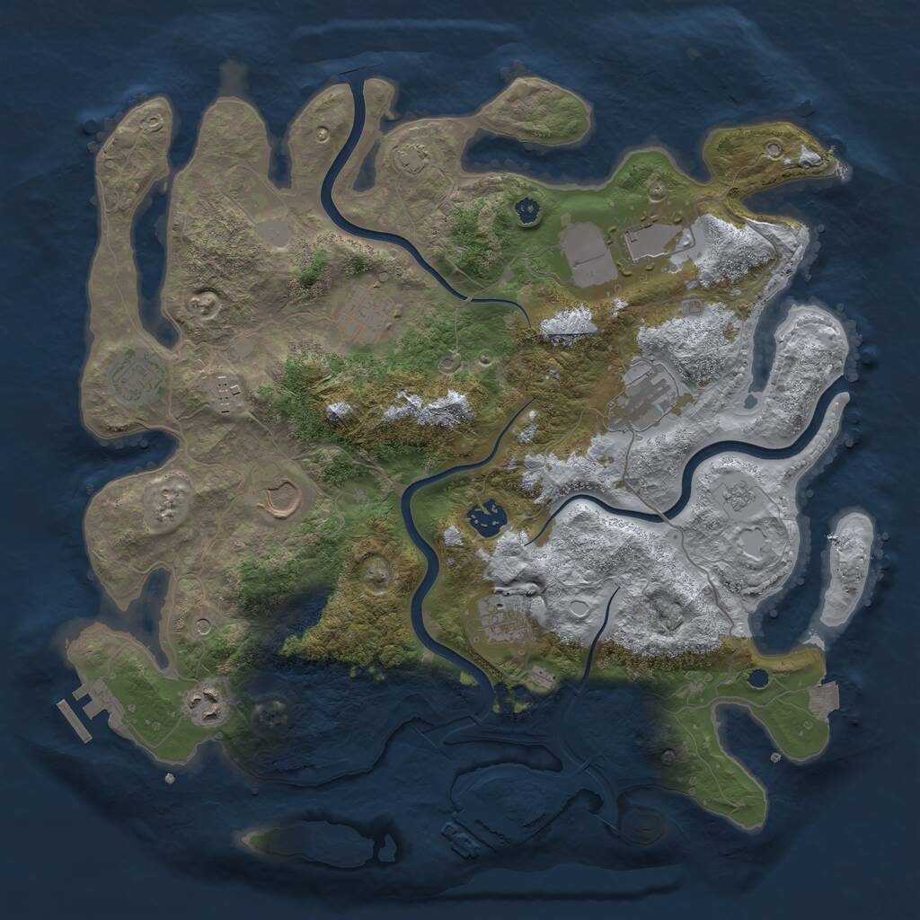 Rust Map: Procedural Map, Size: 3800, Seed: 1506211888, 15 Monuments