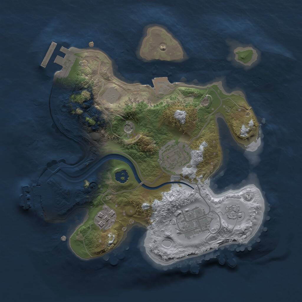Rust Map: Procedural Map, Size: 2250, Seed: 581860610, 8 Monuments