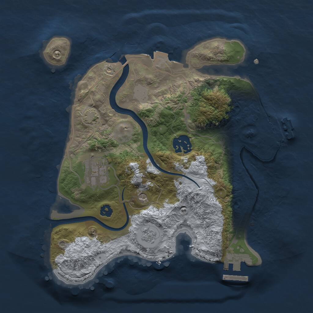 Rust Map: Procedural Map, Size: 2500, Seed: 854276383, 8 Monuments