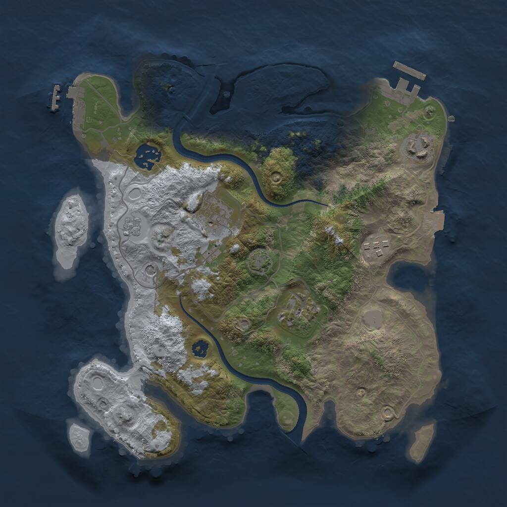 Rust Map: Procedural Map, Size: 3000, Seed: 657051684, 11 Monuments