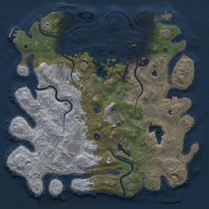 Thumbnail Rust Map: Procedural Map, Size: 4500, Seed: 6817405, 15 Monuments