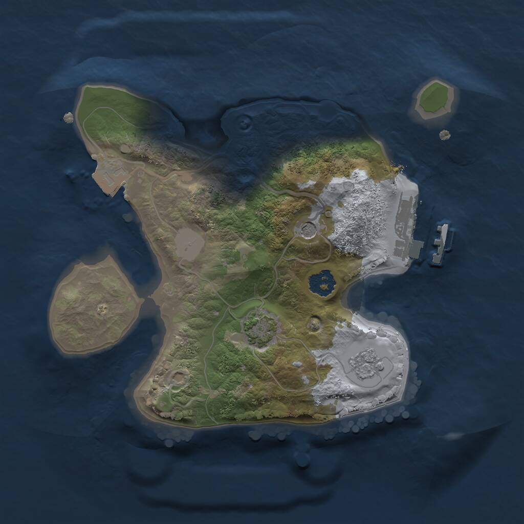 Rust Map: Procedural Map, Size: 2000, Seed: 118051492, 5 Monuments