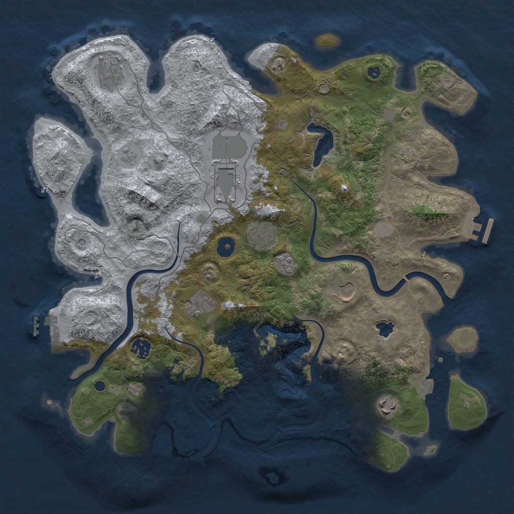 Rust Map: Procedural Map, Size: 4000, Seed: 533466822, 14 Monuments