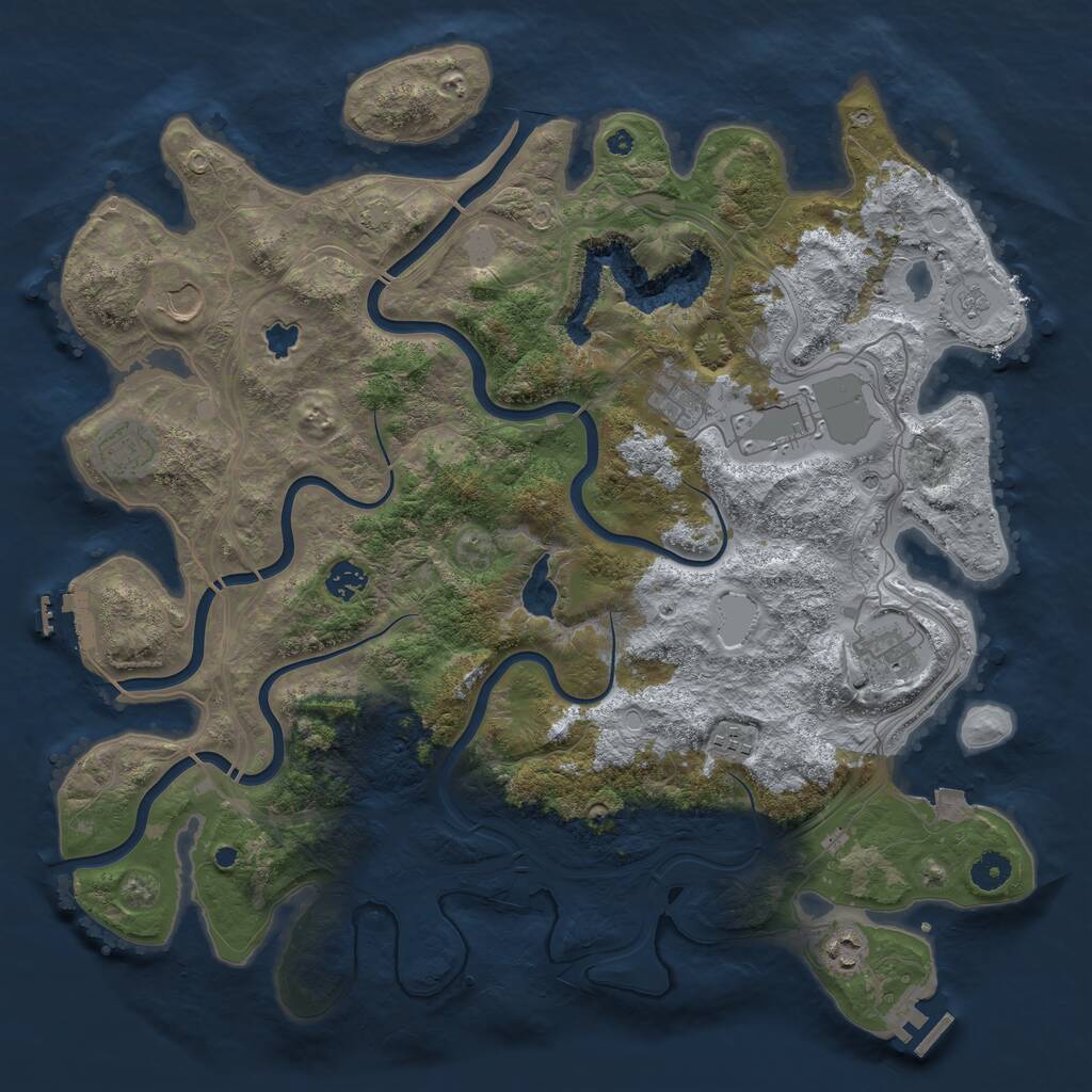 Rust Map: Procedural Map, Size: 4250, Seed: 1385587173, 14 Monuments