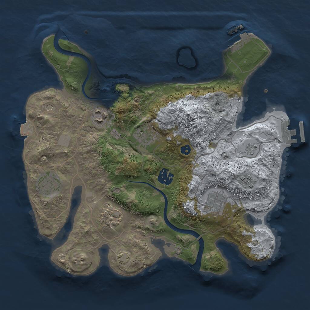 Rust Map: Procedural Map, Size: 3000, Seed: 1413572648, 13 Monuments
