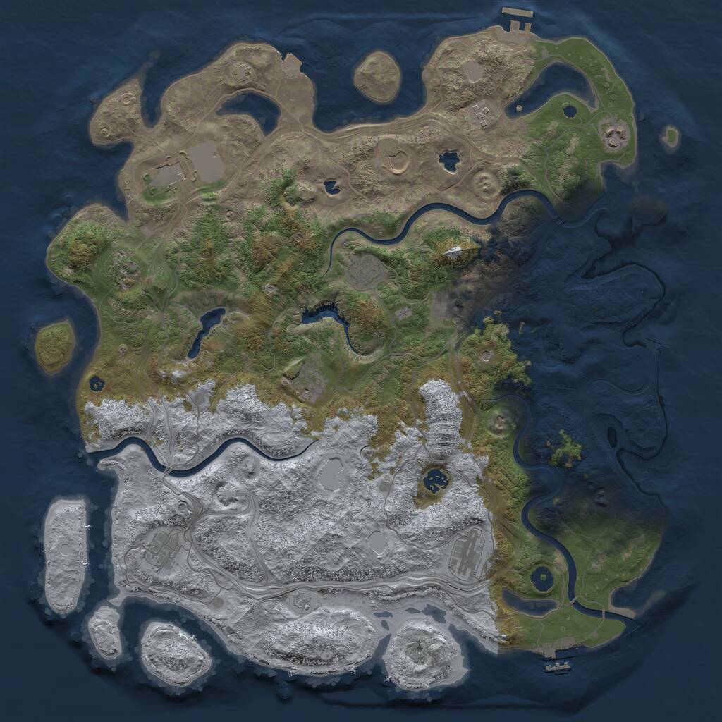 Rust Map: Procedural Map, Size: 4680, Seed: 10072026, 17 Monuments