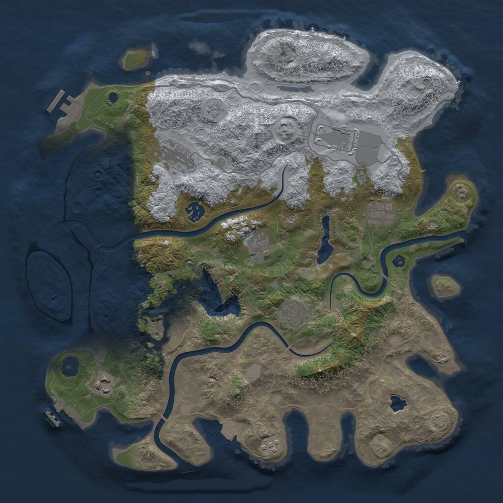 Rust Map: Procedural Map, Size: 4000, Seed: 2134935915, 15 Monuments