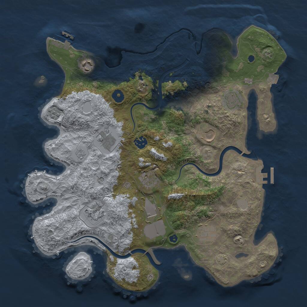 Rust Map: Procedural Map, Size: 3750, Seed: 1575651952, 16 Monuments