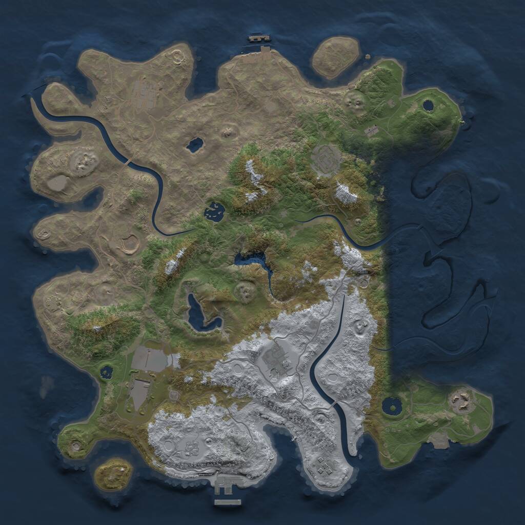 Rust Map: Procedural Map, Size: 4000, Seed: 1665611310, 14 Monuments