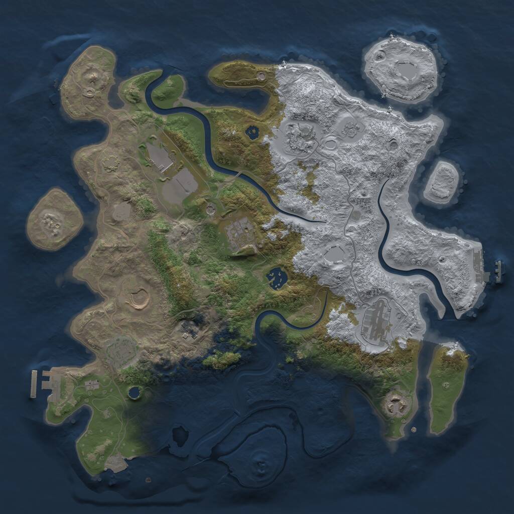 Rust Map: Procedural Map, Size: 3750, Seed: 877544, 15 Monuments