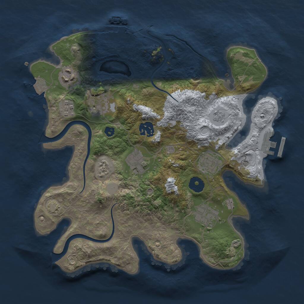 Rust Map: Procedural Map, Size: 3000, Seed: 651768100, 13 Monuments