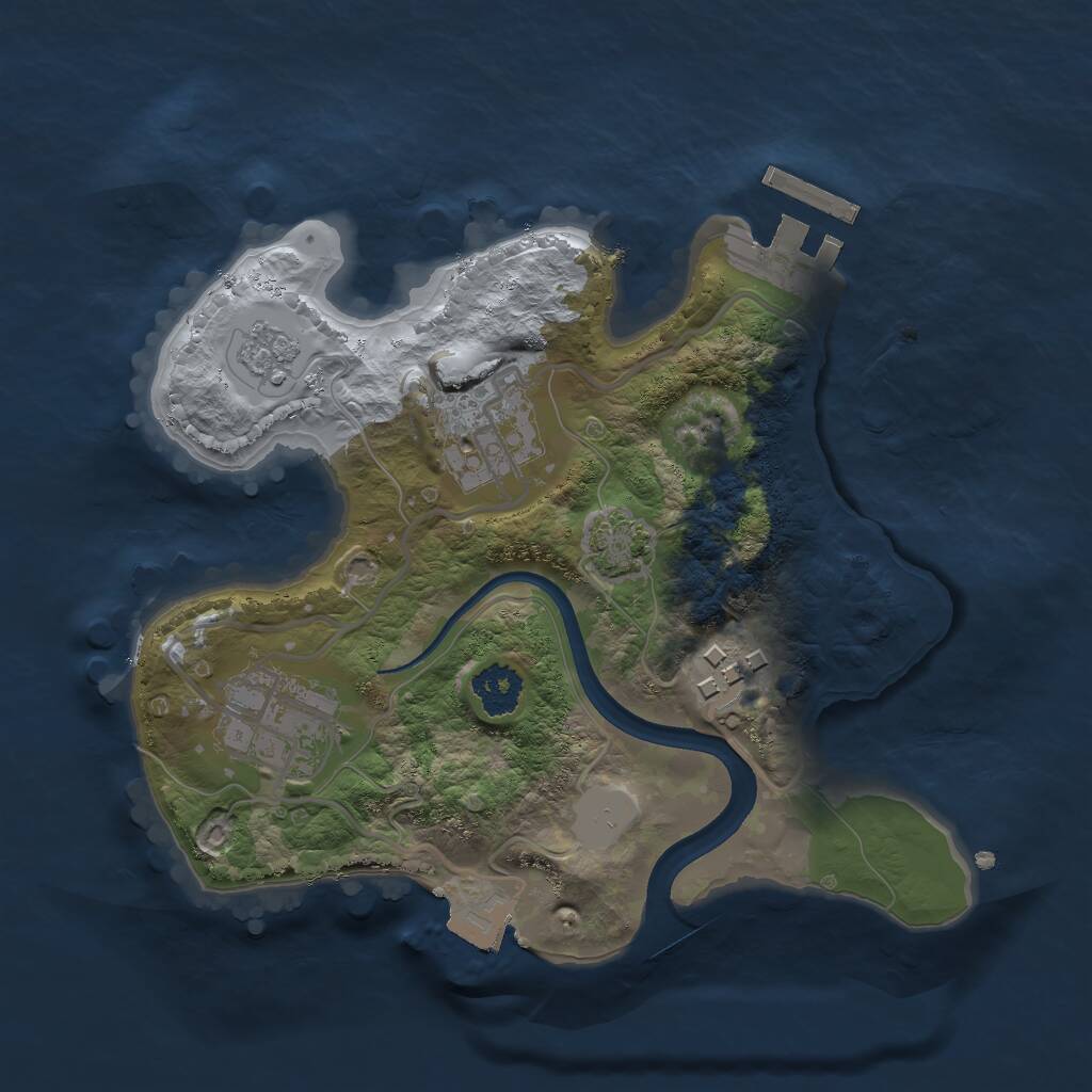 Rust Map: Procedural Map, Size: 2200, Seed: 1097153993, 7 Monuments