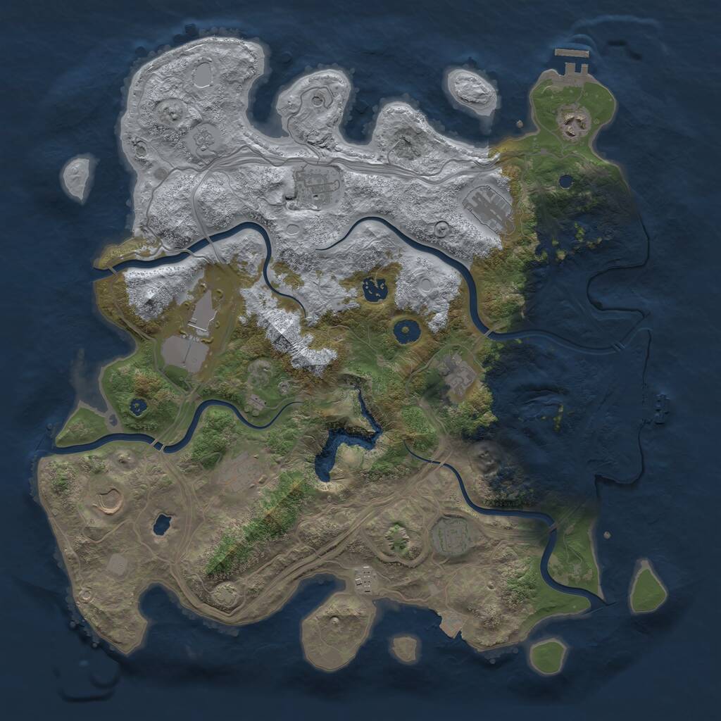 Rust Map: Procedural Map, Size: 4250, Seed: 1482925169, 16 Monuments